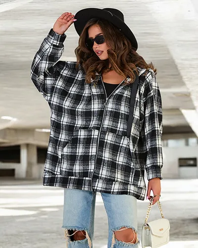 Royalfashion Dámsky kabát košeľového typu