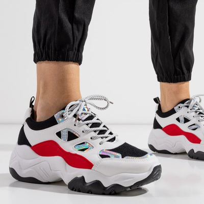 OUTLET Biele a čierne dámske športové topánky s vložkami Rebina - Obuv