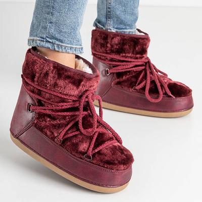 Dámske gaštanové snehule Fina - Obuv