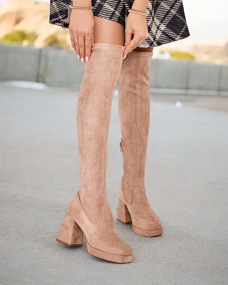 Royalfashion Dámske čižmy nad kolená Atter