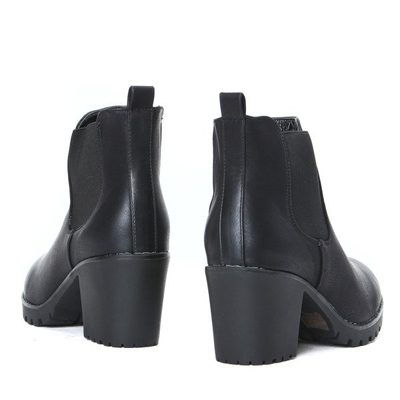 Czarne botki na grubym obcasie Loren - Obuwie