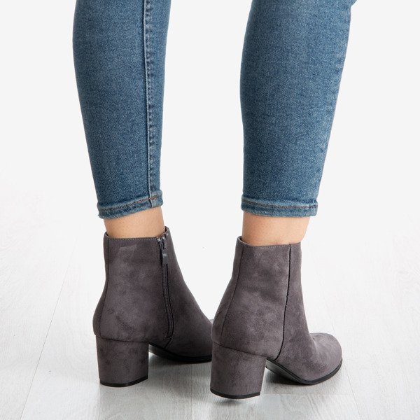 Šedé dámské nízké boty na podpatku Michel - Obuv 1