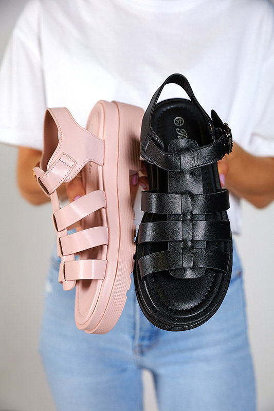 Royalfashion Ružové dámske sandále na hrubšej podrážke Gacino