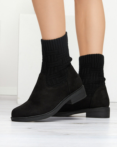 OUTLET Čierne dámske čižmy s elastickým zvrškom Asencion - Obuv