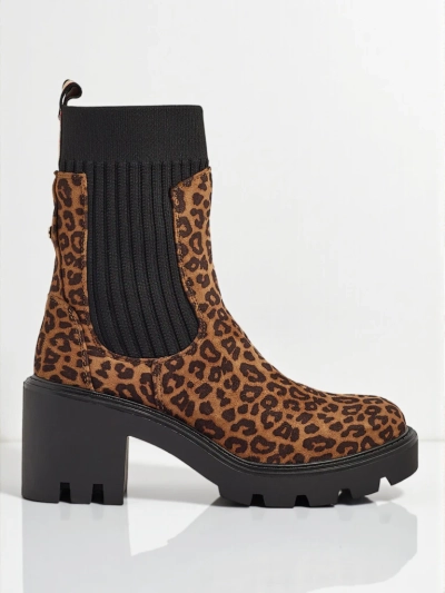 Vzorčasti ženski gležnjarji s peto iz eko semiša Anthere