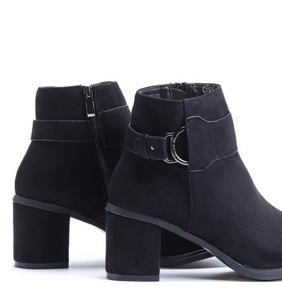 Czarne botki na słupku Isabelle - Obuwie