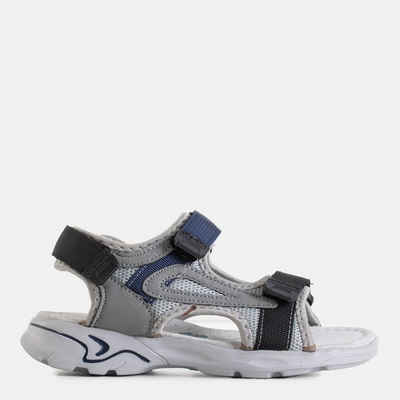 Chlapčenské šedé turbo sandále na suchý zips - topánky