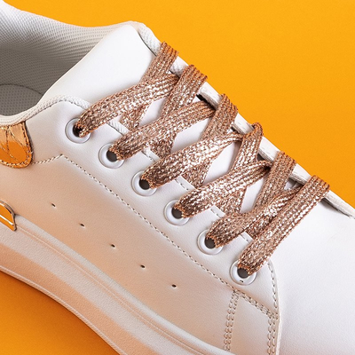 Biele a zlaté dámske športové topánky Pamelia - Oblečenie