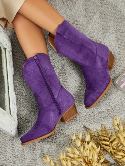 Ženski kavbojski škornji iz eko semiša SpireHush