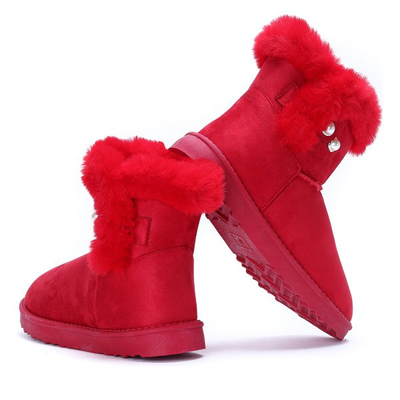 Czerwone śniegowce Anfisa - Obuwie