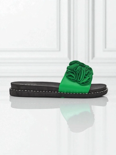 Royalfashion Dámske papuče s plochou podrážkou Flora Verde