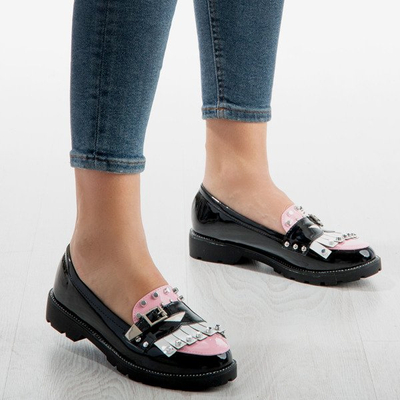 Čierne mokasíny s ozdobami Gwadalaha - Obuv