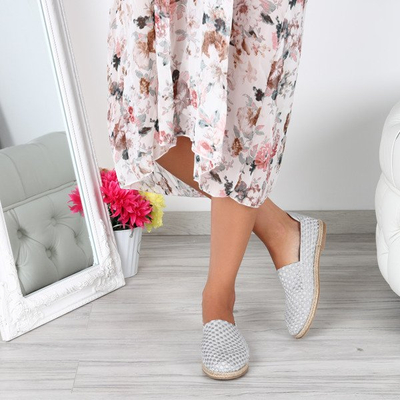 Srebrne espadryle Olympeah - Obuwie