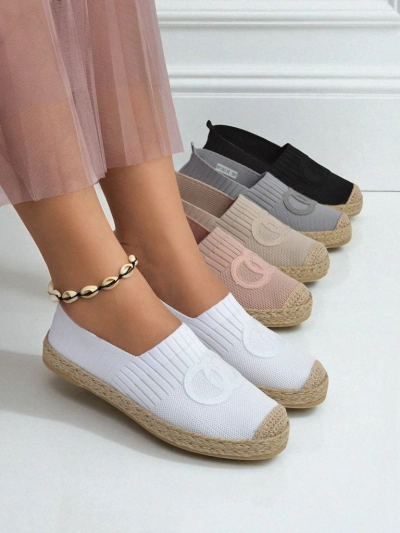 Ženski espadrile Calista Biancha – bele, ploske iz eko semiša, italijanski stil