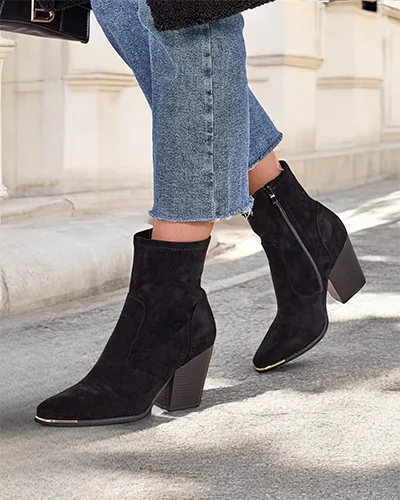 Royalfashion Eko-zamšové dámske topánky na štíhlom podpätku Gris