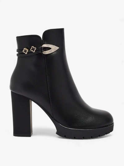 Ženski gležnjarji iz eko usnja s peto Sylvar