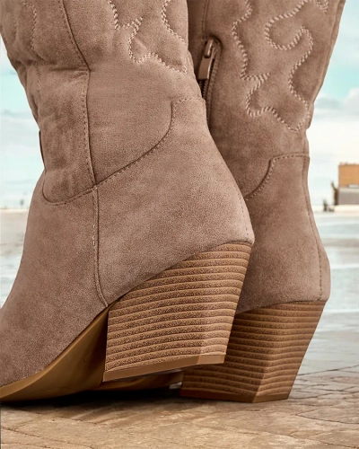 Royalfashion Ženské vysoké kozačky s podpätkom Komozi