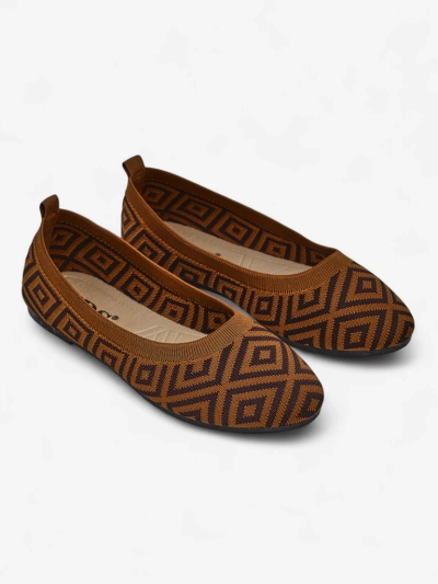 Royalfashion dámske textilné balerínky s geometrickým vzorom Metric