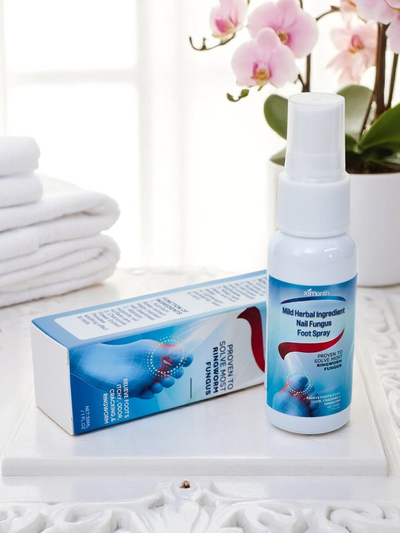 Sprej zmierňujúci príznaky mykózy nôh a nechtov