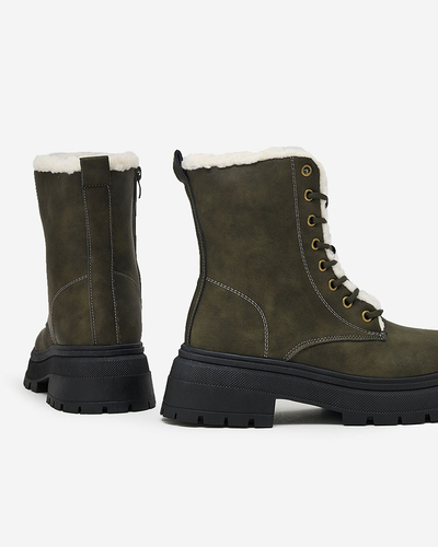 Royalfashion Dámske matné čižmy s ovčou kožou Pihophil