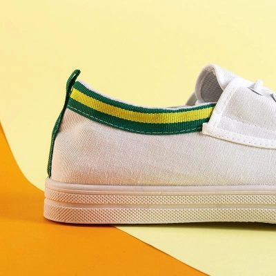 OUTLET Biele pánske športové tenisky Nelchael - Obuv