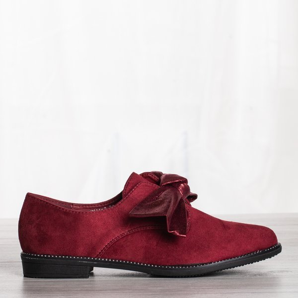 Bordové ploché topánky s mašličkou Blasea - Obuv