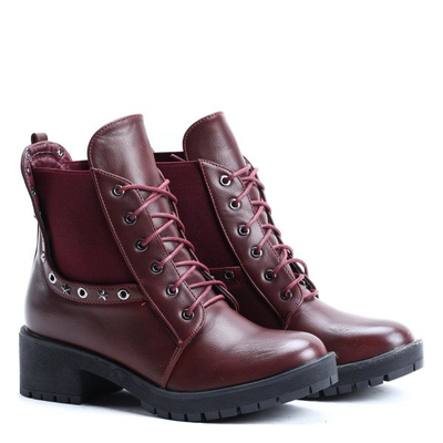 Bordowe workery Ember- Obuwie