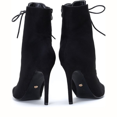 Czarne botki na szpilce Maliah - Obuwie