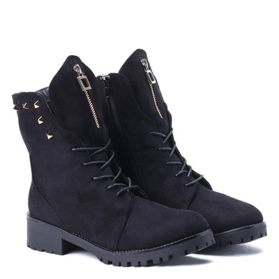 Czarne workery z ćwiekami Joan- Obuwie