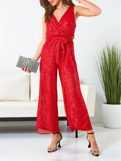 Royalfashion Dlhý dámsky overal so sequinmi