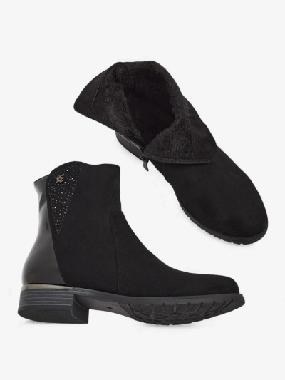 Semiš gležnjarji iz eko-semiša z lakiranimi vstavki Kelmo