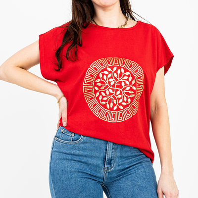 Dámske bavlnené tričko s potlačou červeného zlata - oblečenie