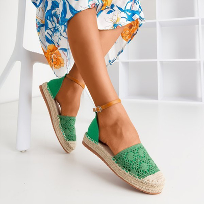 Zelené espadrilky so prelamovanými zvrškami Asti - Obuv