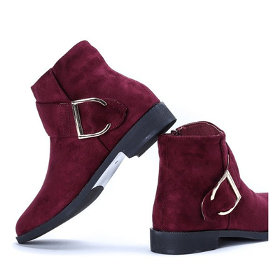 Bordowe sztyblety ze sprzączką Bianka- Obuwie