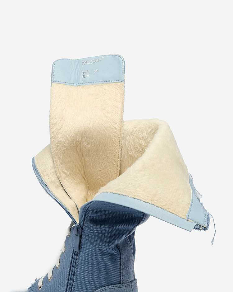 Royalfashion Modré dámske látkové čižmy Leconen