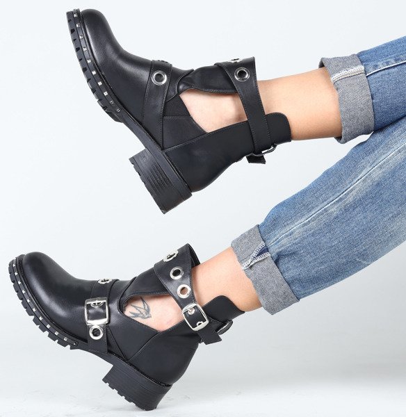 Czarne workery Kendra- Obuwie