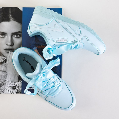 Modré dámske športové topánky previazané stuhou Kamela - Obuv