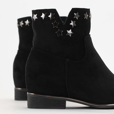 Čierne eko semišové čižmy so skrytým klinom Mni-Buty