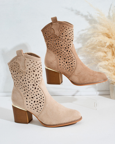 Royalfashion Dámske nízke ažurové čižmy Mozie