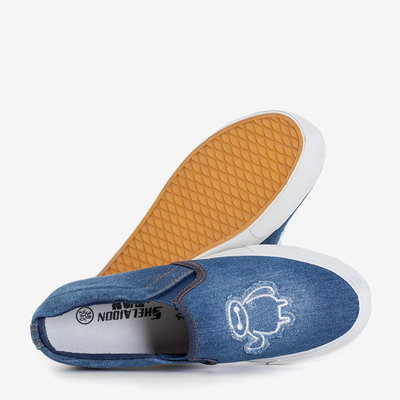 Tmavomodré dámske tenisky na platforme Boatik - Obuv