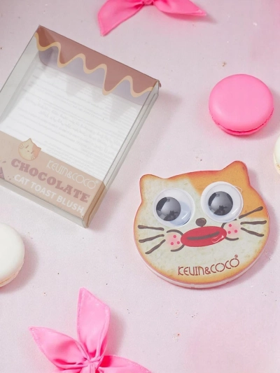 Kevin&Coco Cat Toast Blush Tlačený rúž Chocolate