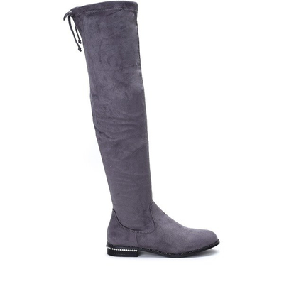 Szare kozaki Best Of Me - Obuwie