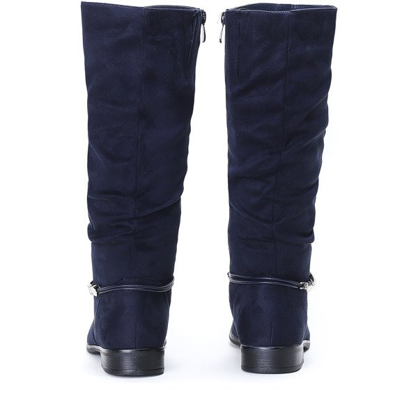 Granatowe kozaki Luca - Obuwie