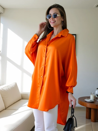 Royalfashion Dlhá oversized košeľa pre ženy