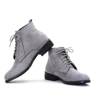 Szare botki sznurowane Noel- Obuwie