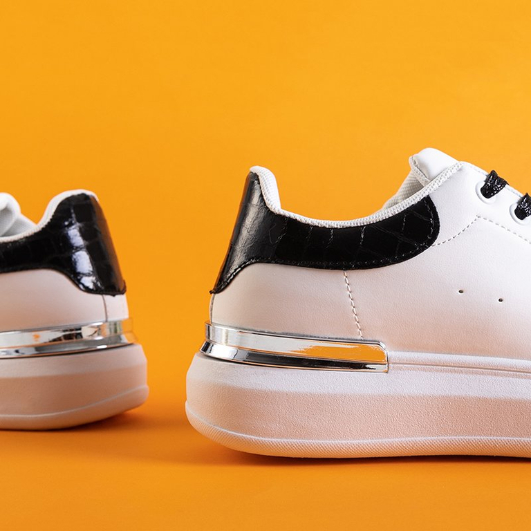 Čierna a biela dámska športová obuv Pamelia - Oblečenie