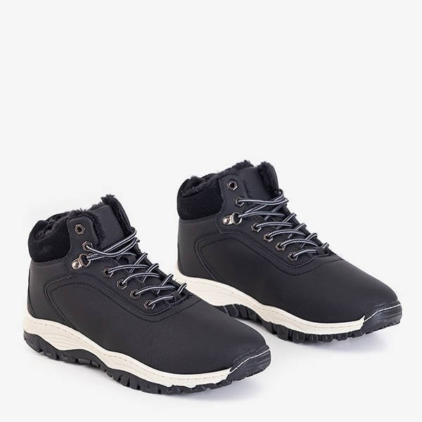 VÝPLET Čierne zateplené čižmy s kožušinou Slavkos - Obuv