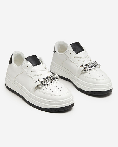 Čiernobiele športové topánky dámske tenisky s retiazkou Nevito - Obuv