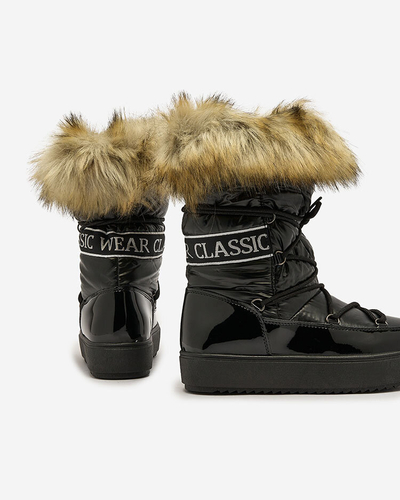 Royalfashion Black slip-on boots a'la snow boots for women Gomllo