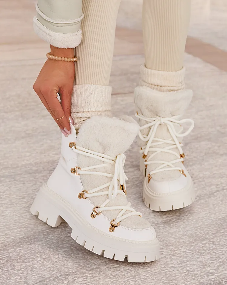 Royalfashion Lozin dámske šnurovacie snehové topánky